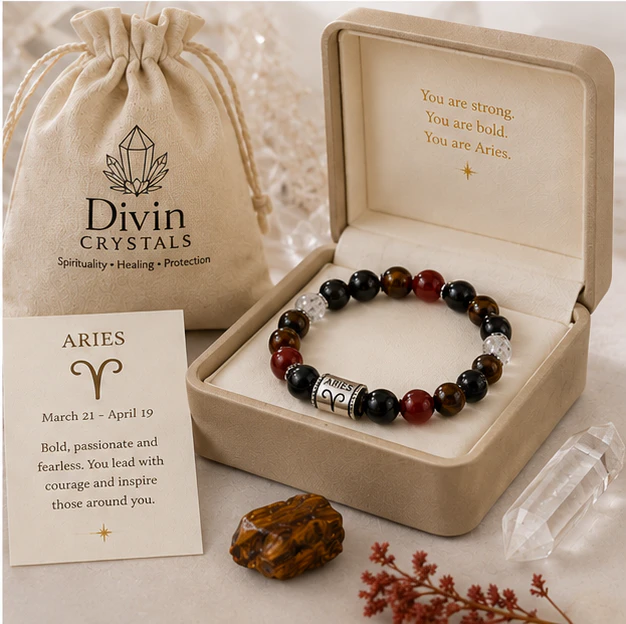 Aries Crystal Bracelet 8mm