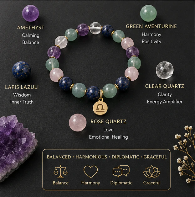 Libra Crystal Bracelet 8mm