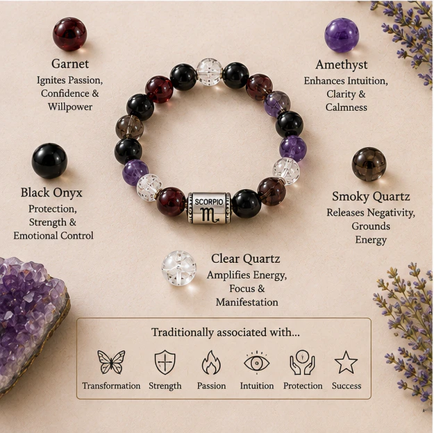 Scorpio Crystal Bracelet 8mm