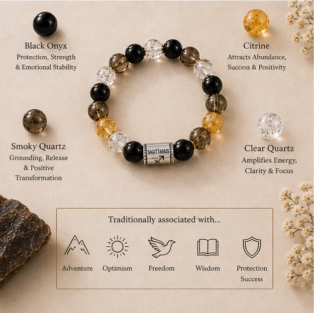 Sagittarius Crystal Bracelet 8mm