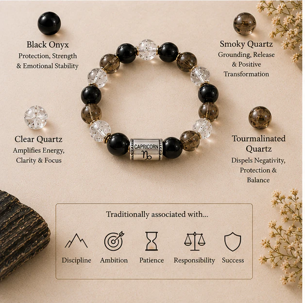 Capricorn Crystal 8mm Bracelet