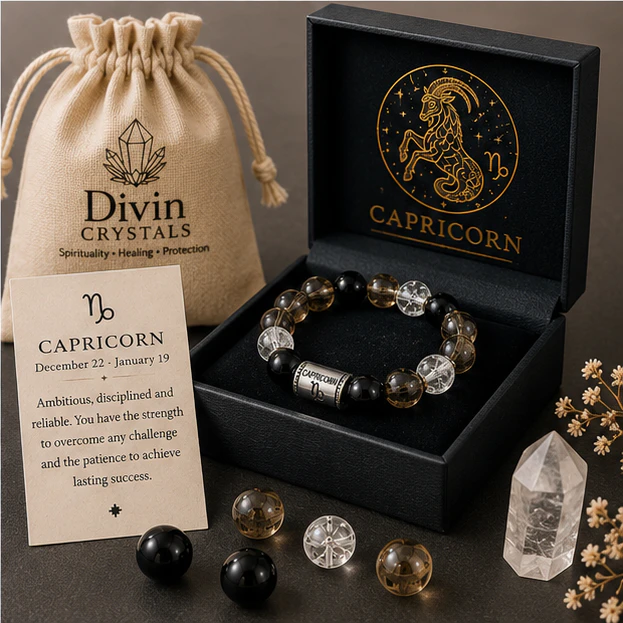 Capricorn Crystal 8mm Bracelet