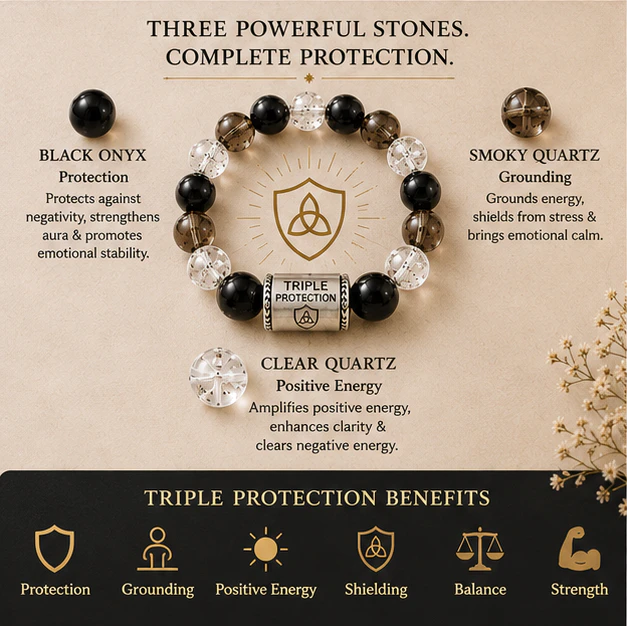 Triple Protection 8mm Bead Bracelet