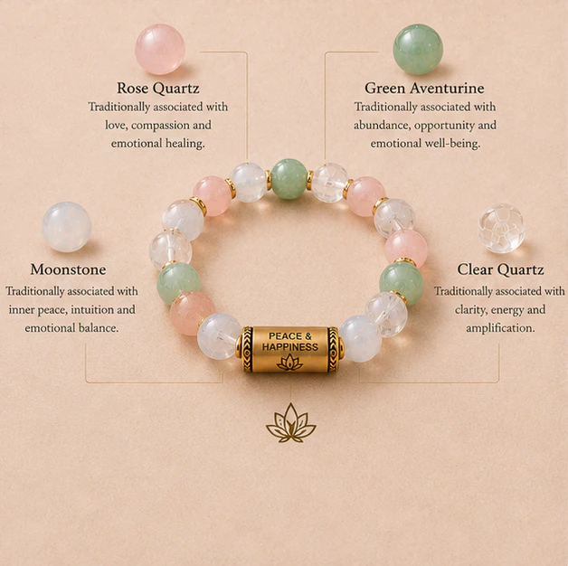 Custom Bracelet  Peace &amp; Happiness