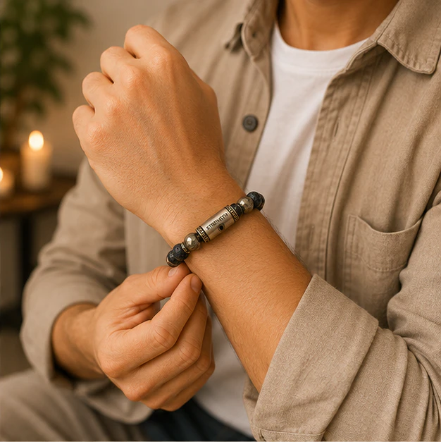Custom Bracelet  Pyrite &amp; Lava