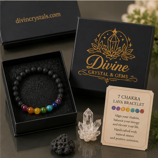 7 Chakra Lava Bracelet