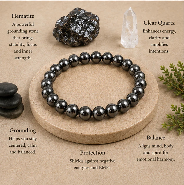 Hematite 8mm Bead Bracelet