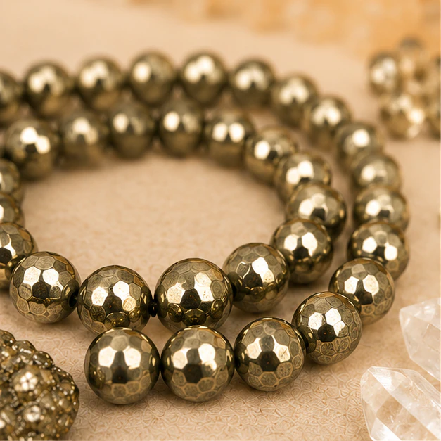 Pyrite 8mm Beads Bracelet