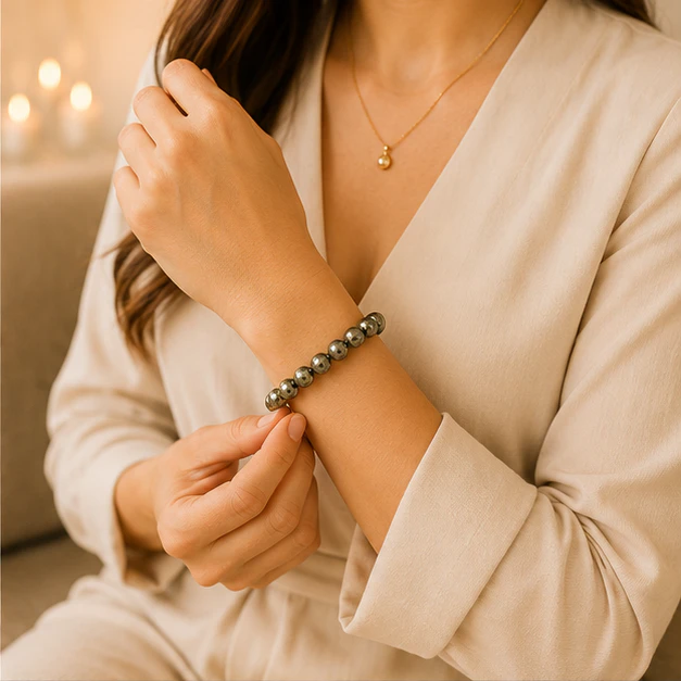 Pyrite 8mm Beads Bracelet