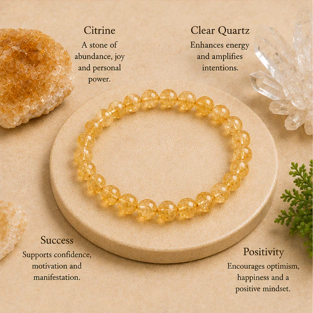 Citrine Natural 8mm Beads Bracelet