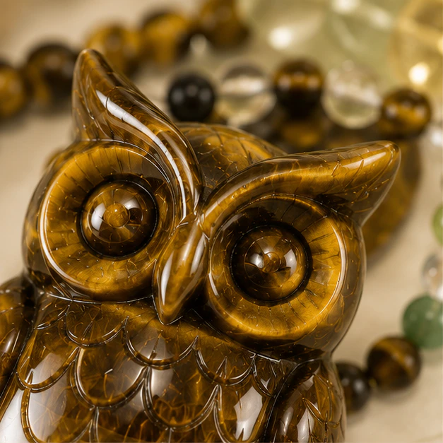 Crystal Tiger Eye Owl