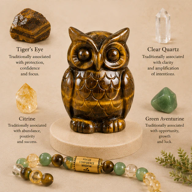 Crystal Tiger Eye Owl