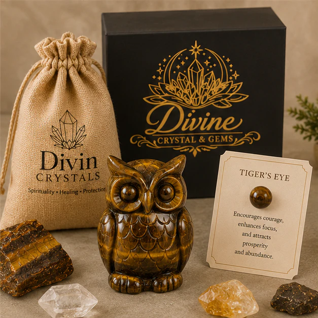 Crystal Tiger Eye Owl