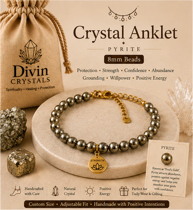 Crystal Anklet  Pyrite