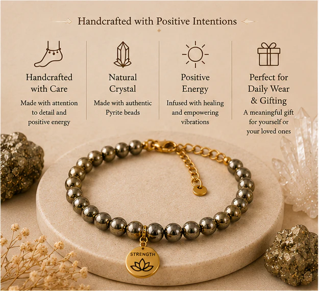 Crystal Anklet  Pyrite
