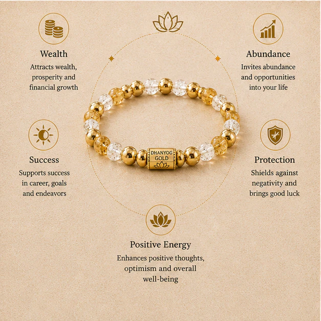 Dhanyog Gold 8mm Bracelet
