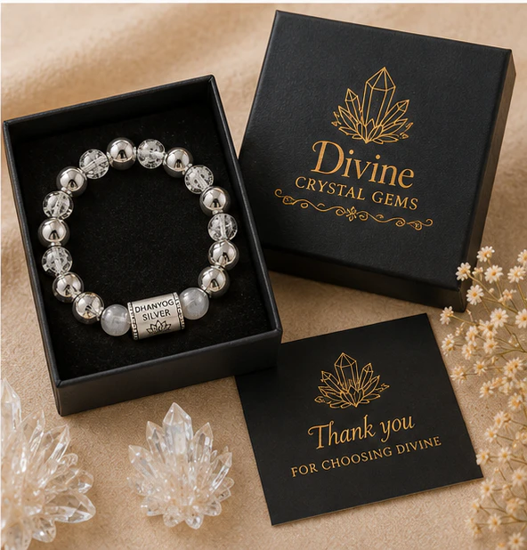 Dhanyog Silver 8mm Bracelet