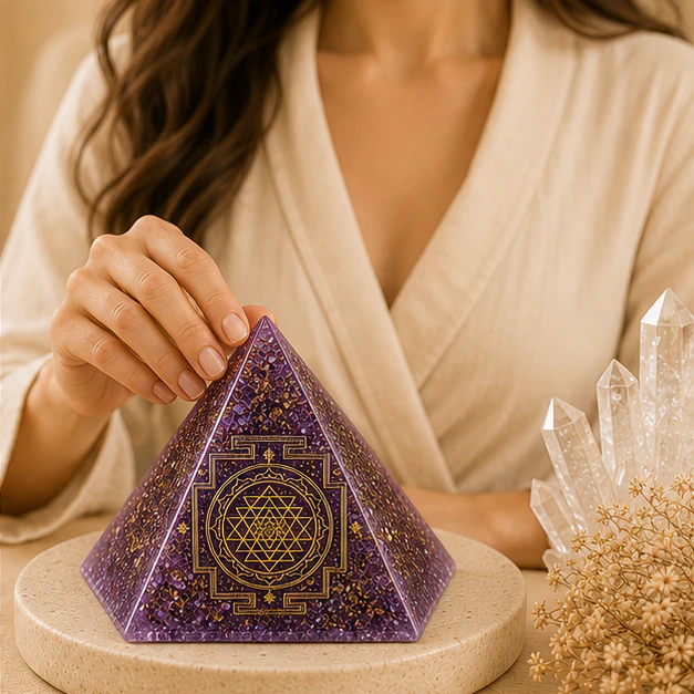 Orgonite Pyramid  Dhanlaxmi Yantra
