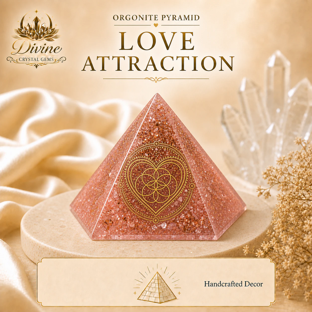 Orgonite Pyramid  Love Attraction